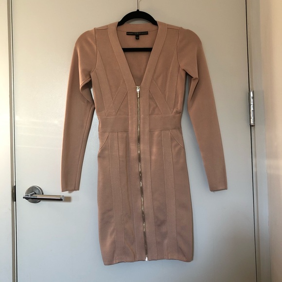 Guess Zip-Front Long Sleeve Bandage Dress - Picture 6 of 9